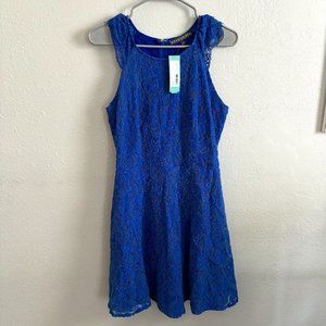 BRIXON IVY Cobalt Blue Lace Overlay Dress NWT (S)